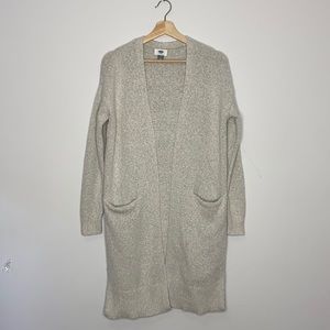 Old Navy Midi Speckled Open Front Knit Cardigan